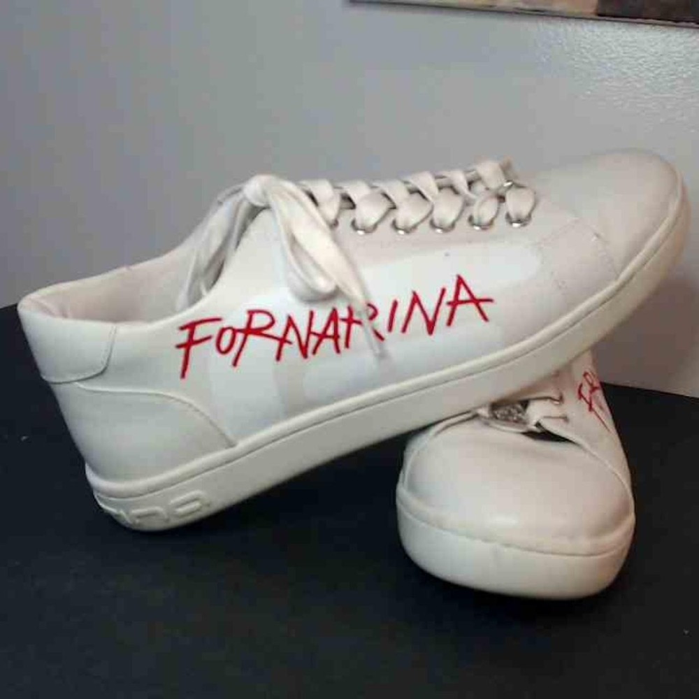 Vintage Fornarina White Leather Sneaker Y2K Style Chunky Italian Streetwear